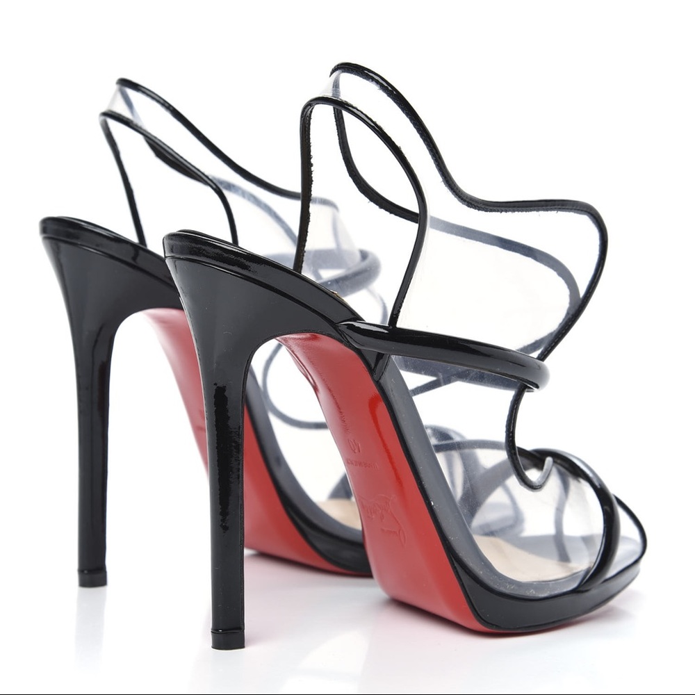 Christian louboutin transparent black red bottoms!😍 aqua ronda